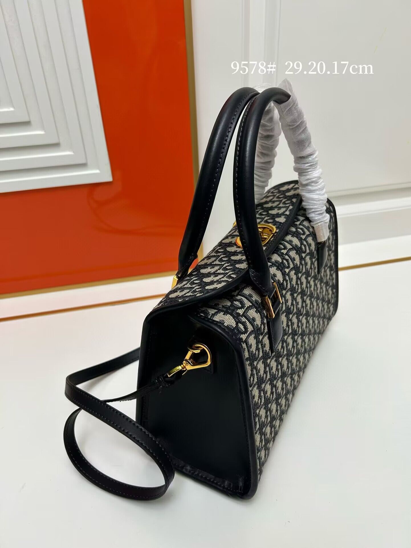 DIOR MEDIUM BOSTON BAG Box Oblique Jacquard 9578 blue DIOR MEDIUM BOSTON BAG Box Oblique Jacquard 9578 blue