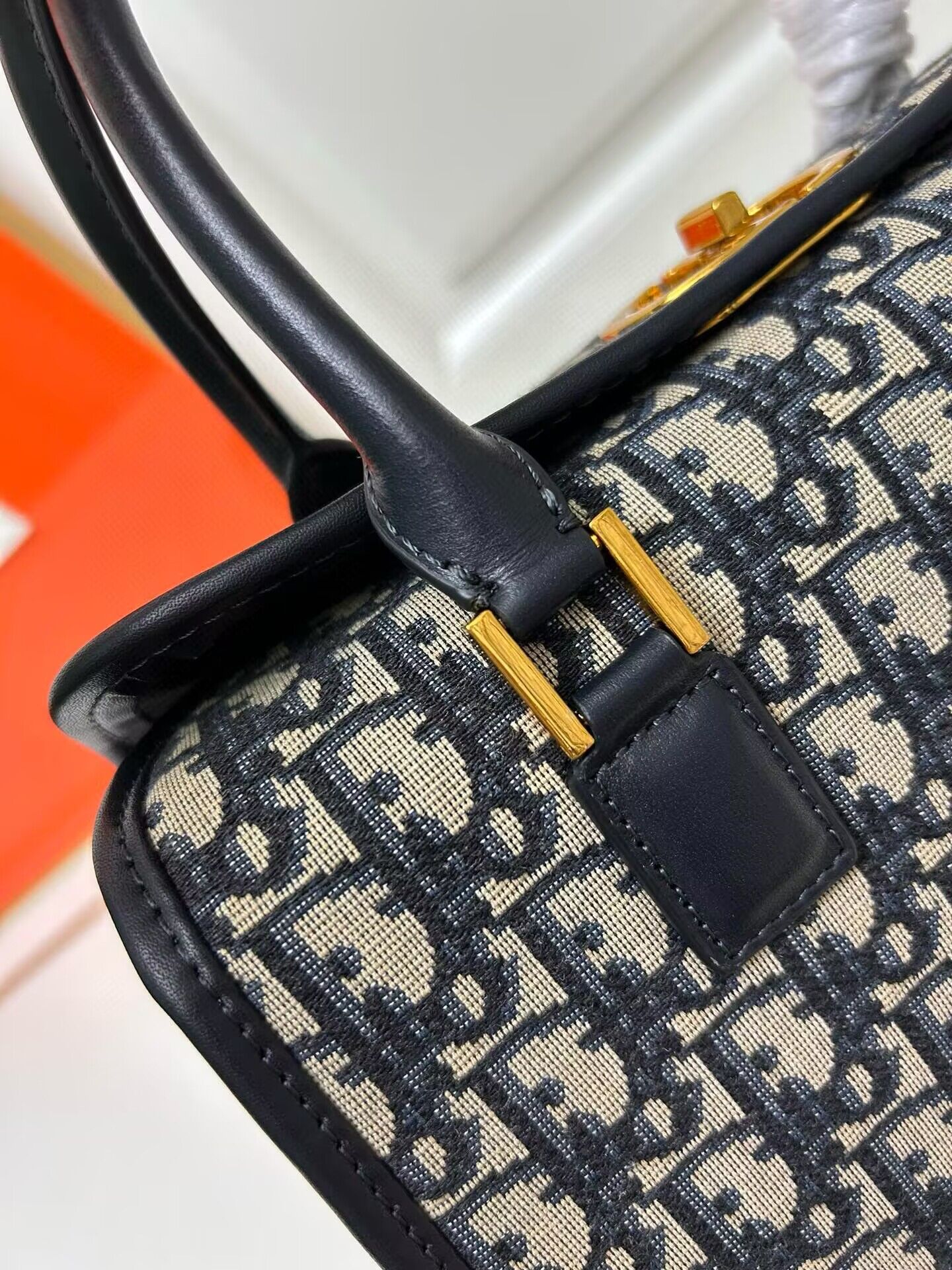 DIOR MEDIUM BOSTON BAG Box Oblique Jacquard 9578 blue DIOR MEDIUM BOSTON BAG Box Oblique Jacquard 9578 blue