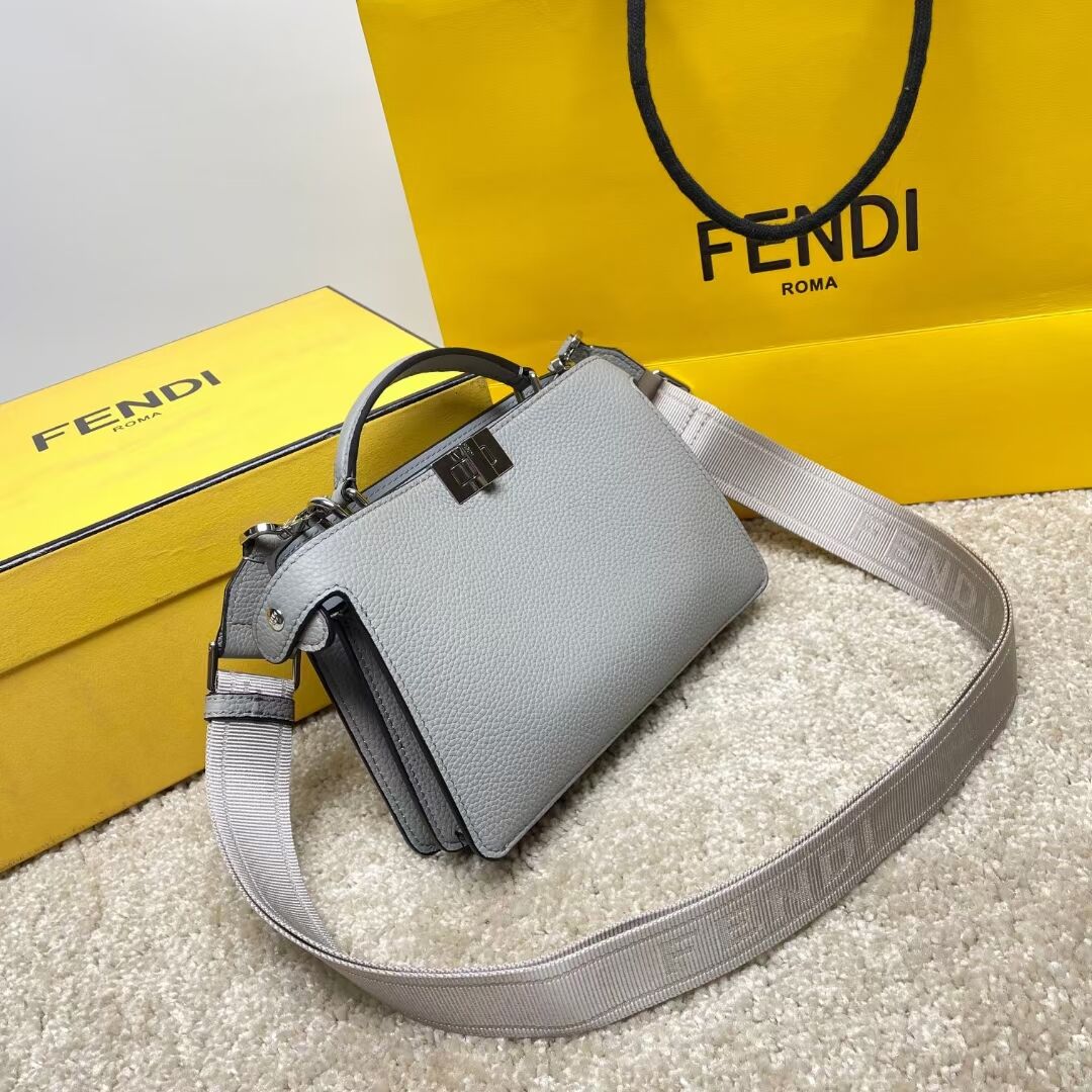 Fendi Peekaboo ISeeU XCross leather bag 7VA582A Light gray Fendi Peekaboo ISeeU XCross leather bag 7VA582A Light gray