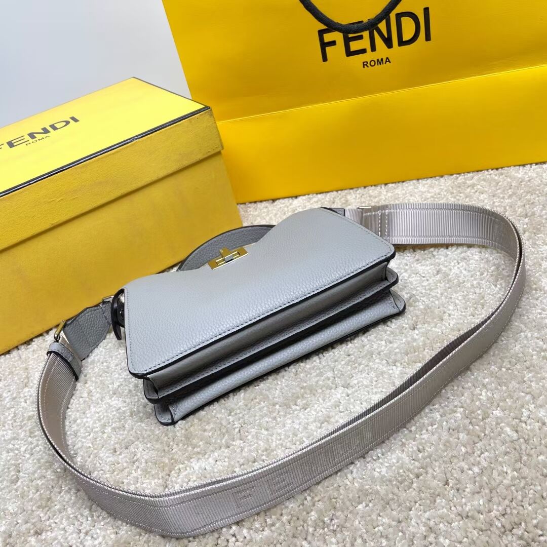Fendi Peekaboo ISeeU XCross leather bag 7VA582A Light gray Fendi Peekaboo ISeeU XCross leather bag 7VA582A Light gray