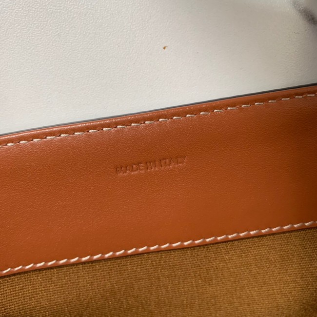 CELINE ENVELOPPE BAG IN TRIOMPHE CANVAS AND CALFSKIN 199202 TAN