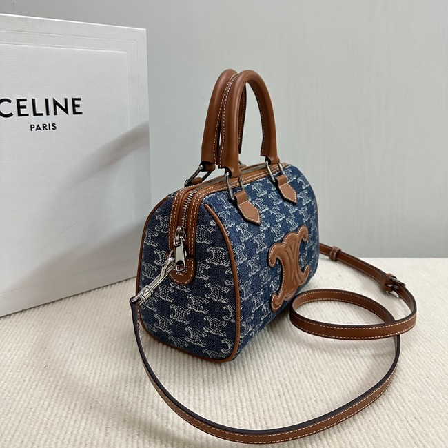 CELINE SMALL BOSTON IN Denim Blue AND CALFSKIN 113772