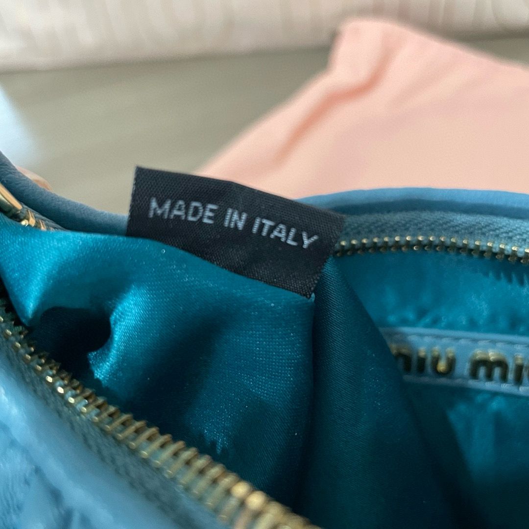 Miu Miu Wander Matelasse Original Sheepskin Bag 5BC125 Blue Miu Miu Wander Matelasse Original Sheepskin Bag 5BC125 Blue