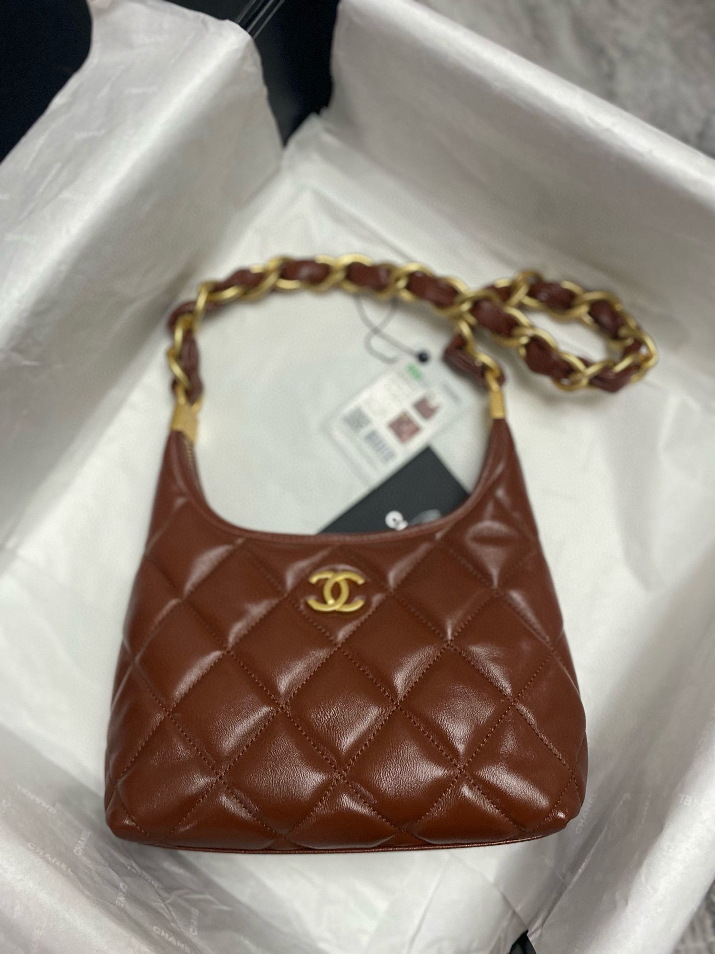Chanel 24A Original Leather Hobo Bag AS4922 AS4923 Brown Chanel 24A Original Leather Hobo Bag AS4922 AS4923 Brown