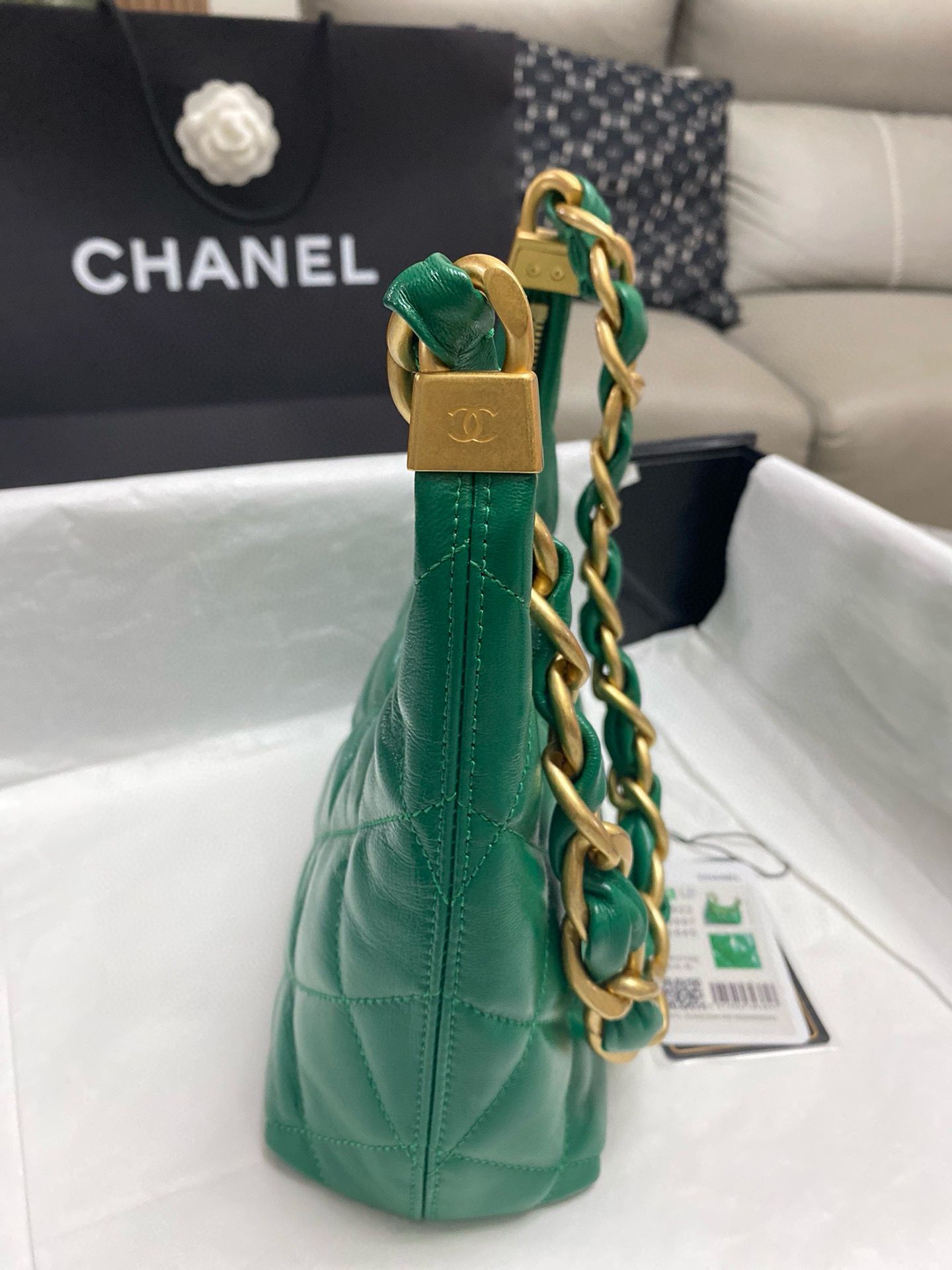 Chanel 24A Original Leather Hobo Bag AS4922 AS4923 Green Chanel 24A Original Leather Hobo Bag AS4922 AS4923 Green