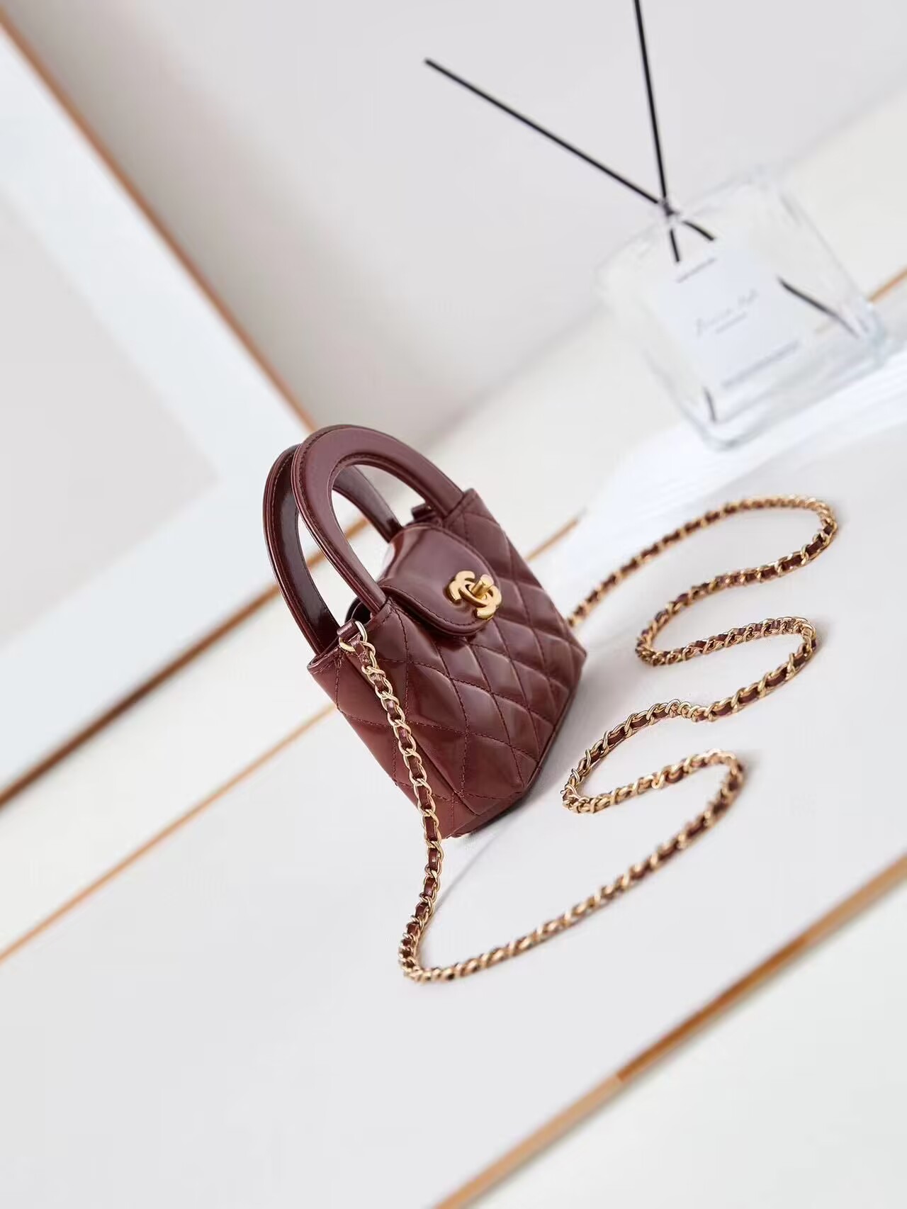 Chanel 23k Vintage Kelly Original Leather Top Handle Bag AS4416 Wine Chanel 23k Vintage Kelly Original Leather Top Handle Bag AS4416 Wine