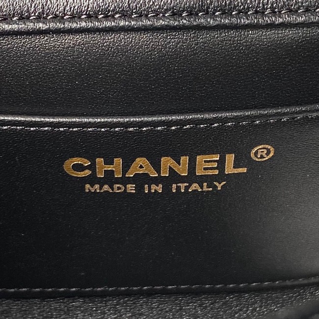 Chanel MINI FLAP BAG WITH TOP HANDLE AS5001 black