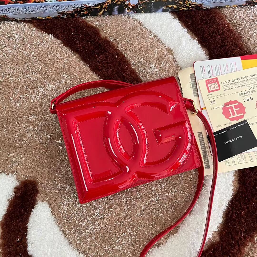 Dolce & Gabbana Patent leather Shoulder Bag G6551 red Dolce & Gabbana Patent leather Shoulder Bag G6551 red