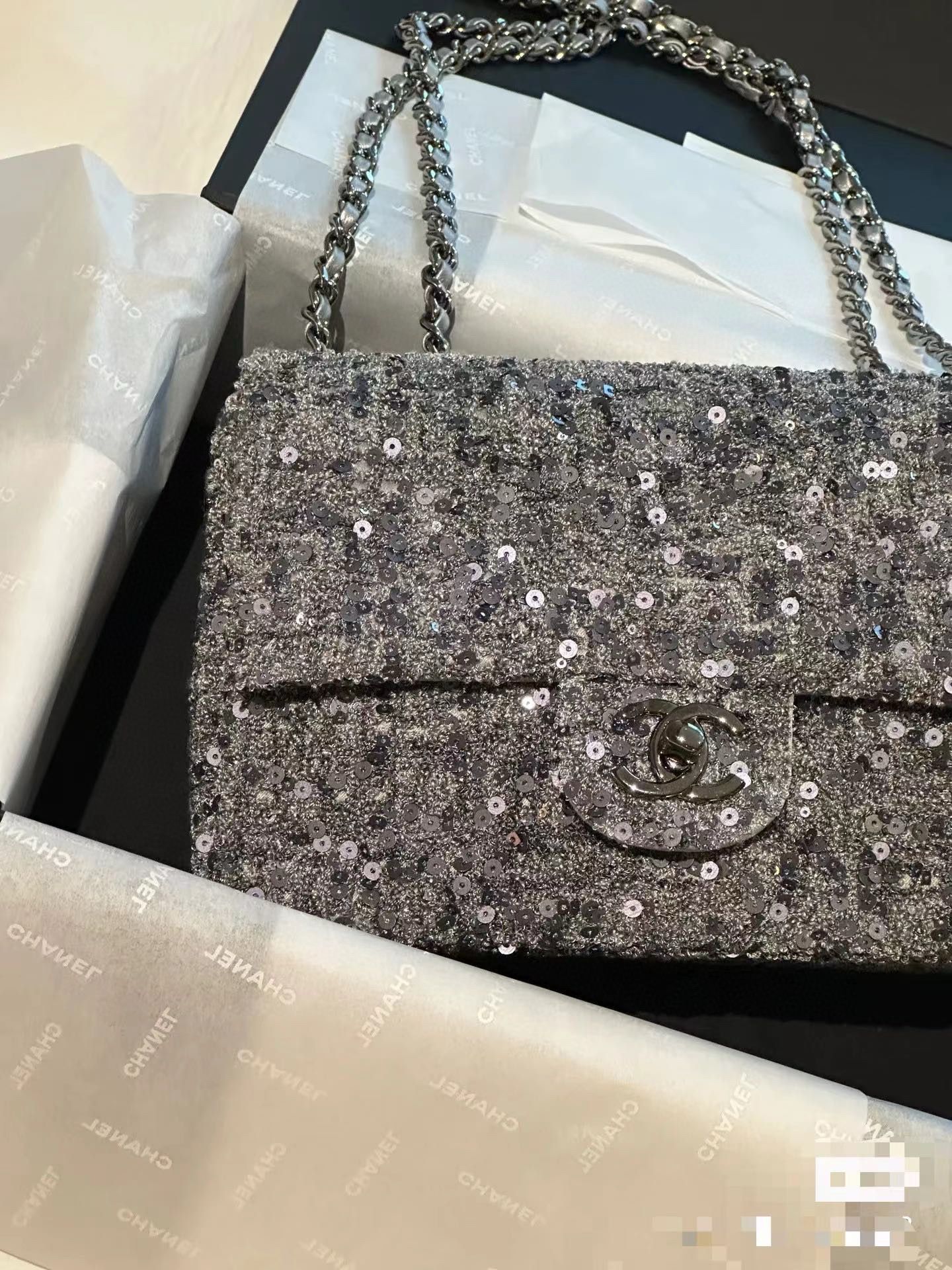 Chanel 24A SMALL FLAP BAG AS3965 Gray Chanel 24A SMALL FLAP BAG AS3965 Gray