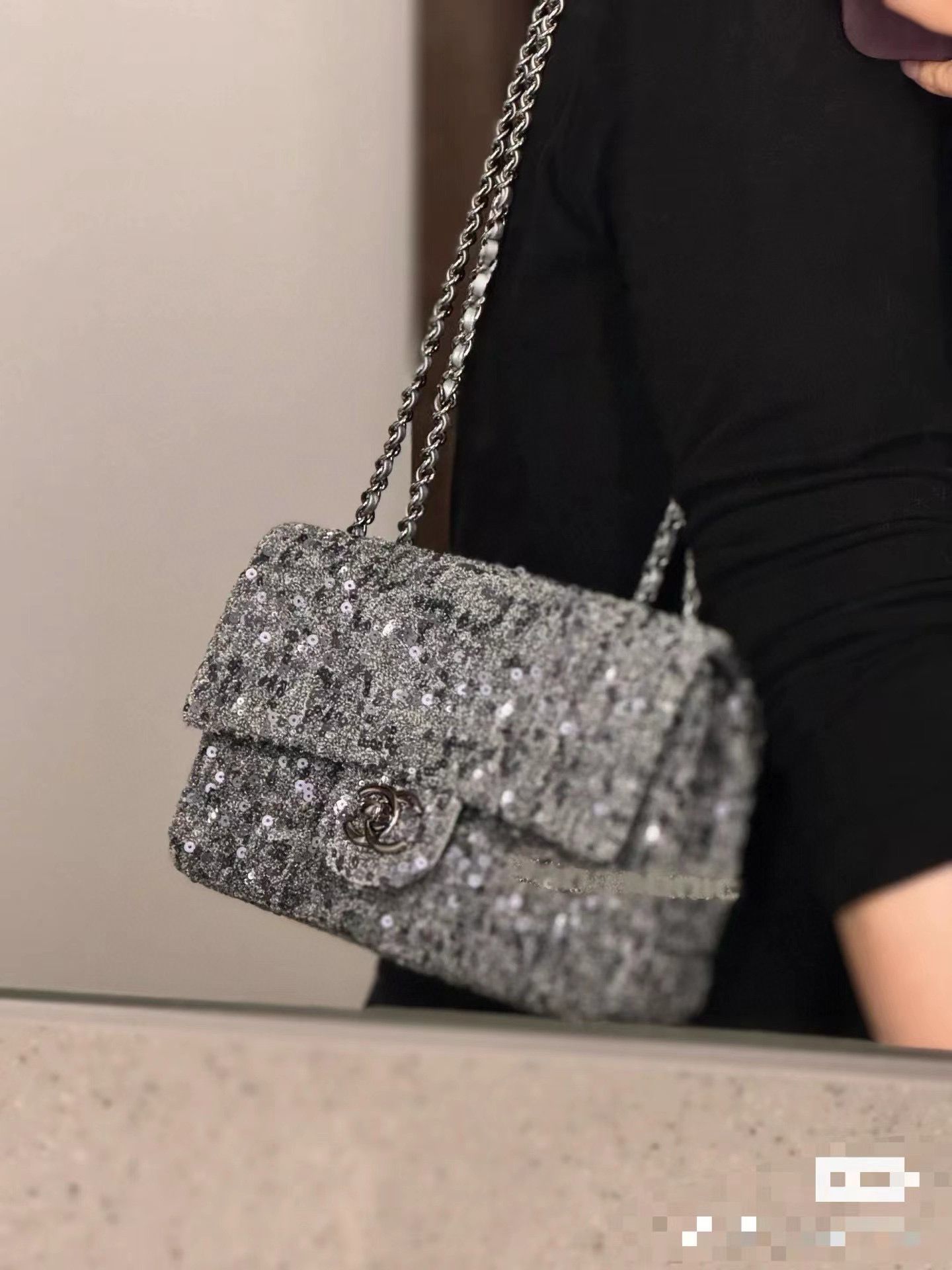 Chanel 24A SMALL FLAP BAG AS3965 Gray Chanel 24A SMALL FLAP BAG AS3965 Gray