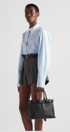 Prada Buckle medium leather handbag with belt 1BA434 Black Prada Buckle medium leather handbag with belt 1BA434 Black