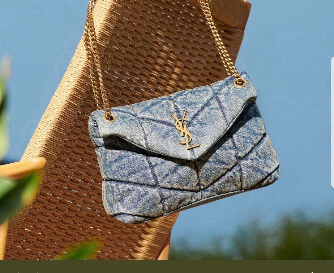 Yves Saint Laurent Loulou Puffer Denim Bag S03020 Blue Yves Saint Laurent Loulou Puffer Denim Bag S03020 Blue