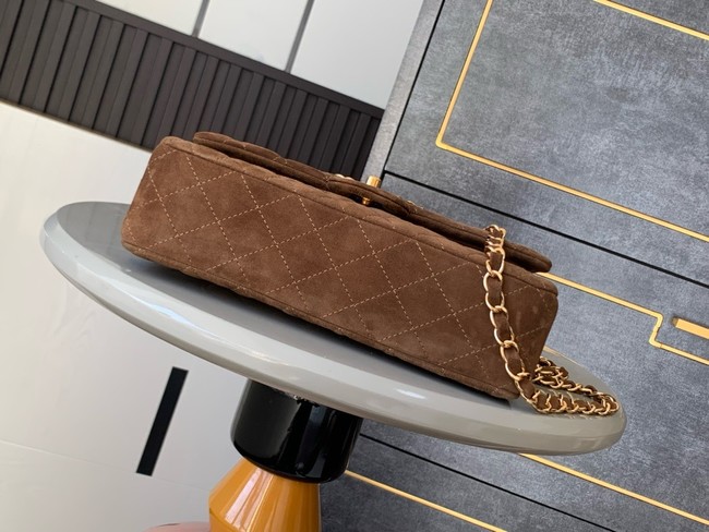 Chanel CLASSIC 11.12 HANDBAG velvet 1112 Brown