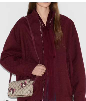 GUCCI GG MINI SHOULDER BAG WITH CAT DETAIL 818764 GUCCI GG MINI SHOULDER BAG WITH CAT DETAIL 818764