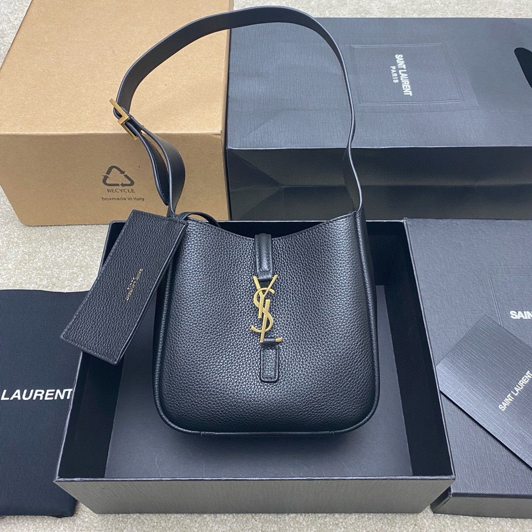 SAINT LAURENT LE 5 A 7 MINI HOBO BAG 809461 black SAINT LAURENT LE 5 A 7 MINI HOBO BAG 809461 black