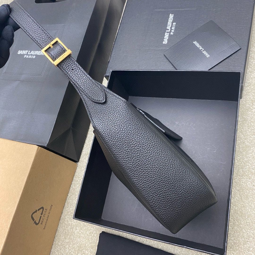 SAINT LAURENT LE 5 A 7 MINI HOBO BAG 809461 black SAINT LAURENT LE 5 A 7 MINI HOBO BAG 809461 black