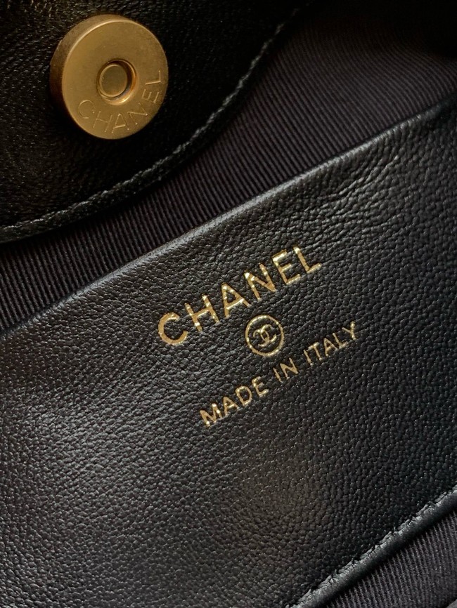 Chanel SUEDE mini 31 bag AP3656 black