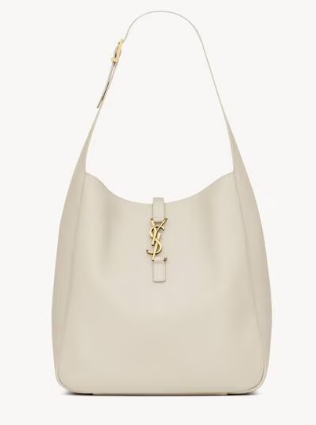 SAINT LAURENT LE 5 A 7 SUPPLE LARGE IN GRAINED LEATHER 753837 BLANC VINTAGE