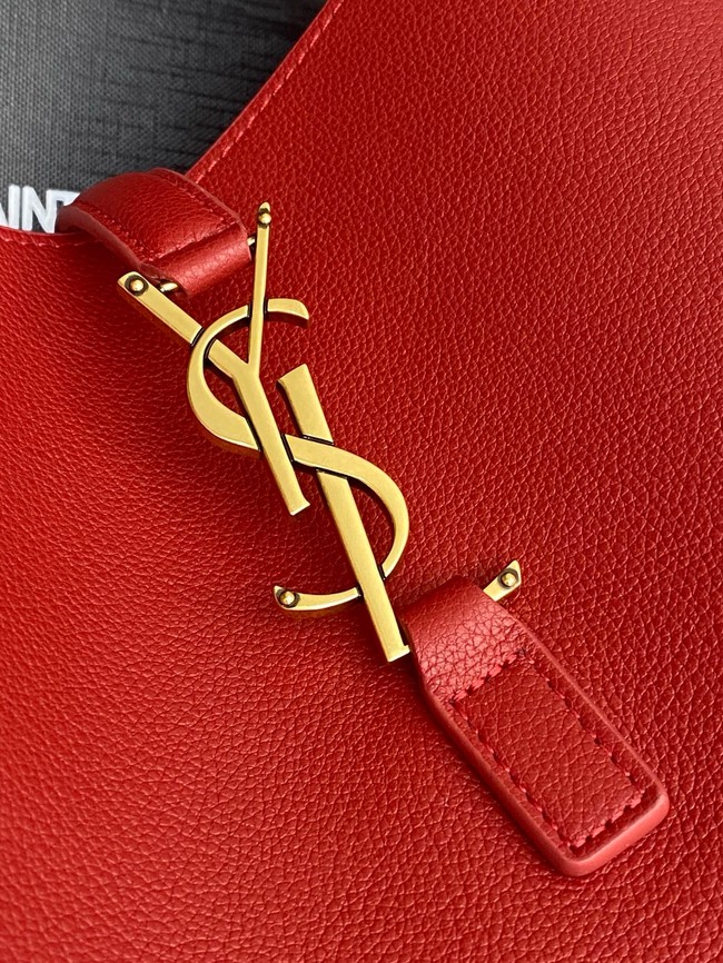 SAINT LAURENT LE 5 A 7 SUPPLE LARGE IN GRAINED LEATHER 753837 red