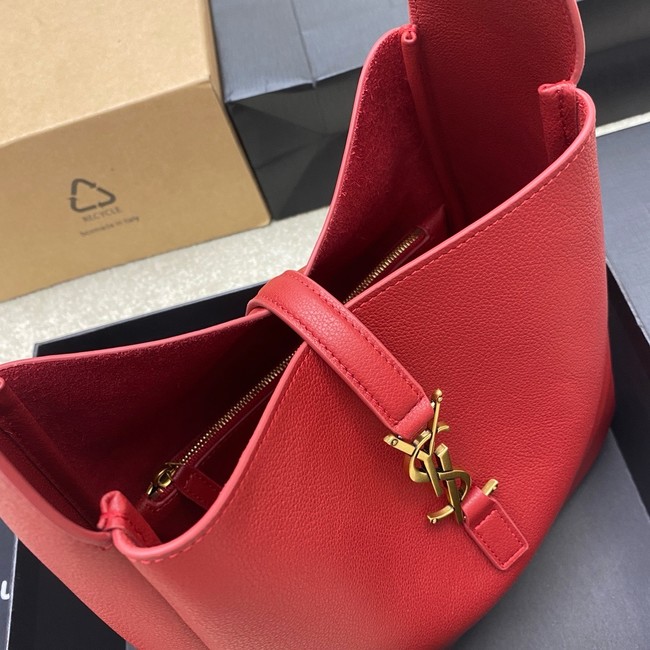 SAINT LAURENT LE 5 A 7 SUPPLE LARGE IN GRAINED LEATHER 753837 red