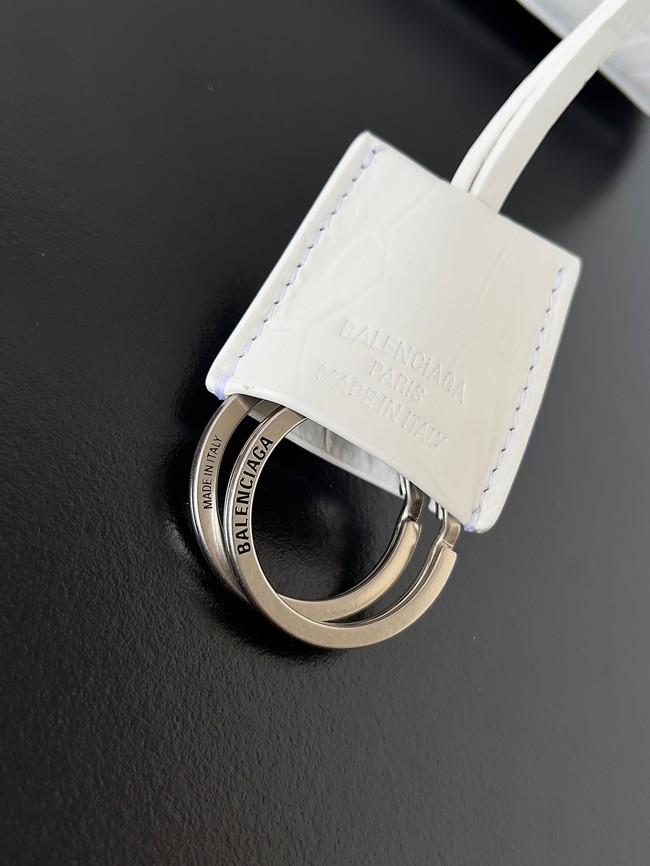 Balenciaga Rodeo Handbag crocodile skin 795457 white&Silver 