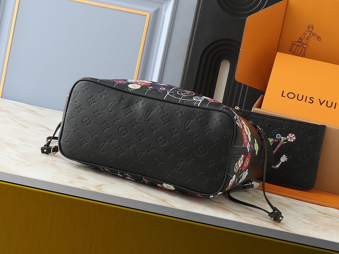 Louis Vuitton LV x TM Neverfull MM M13675 Black Louis Vuitton LV x TM Neverfull MM M13675 Black