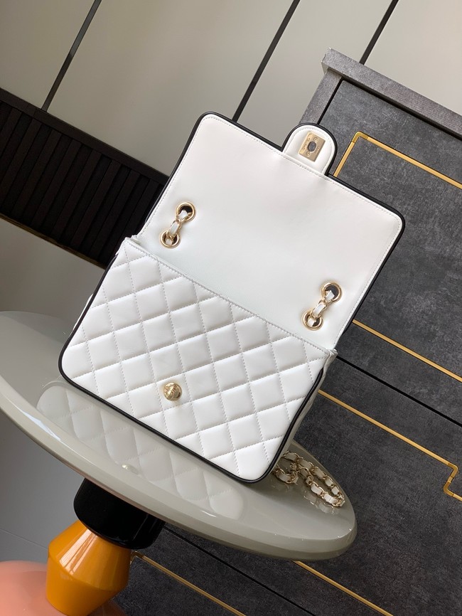 CHANEL FLAP BAG Lambskin AS5150 White