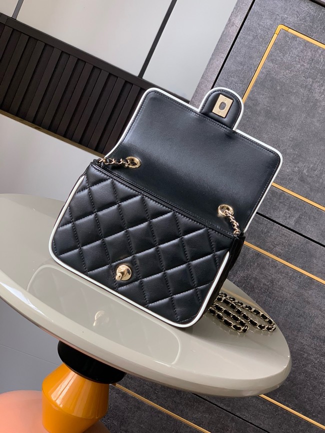 CHANEL MINI FLAP BAG Lambskin AS5151 Black & White