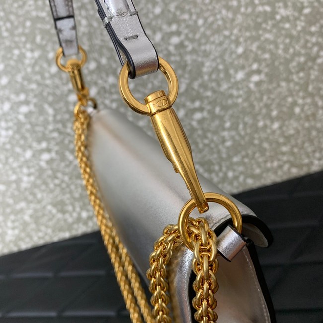 VALENTINO LOCO Small handbag in laminated calfskin WB0K53 Silver