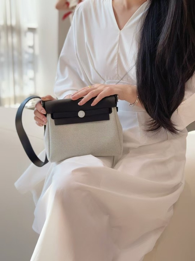 Hermes mini Herbag 20CM Original Canvas Leather & Calfskin 48888-6
