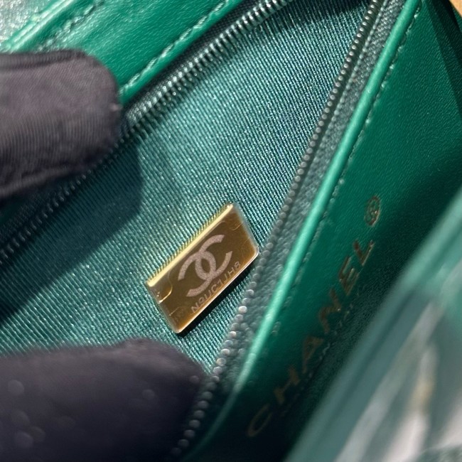 Chanel 23k Vintage Kelly Original Leather Top Handle Bag AS4416 dark green