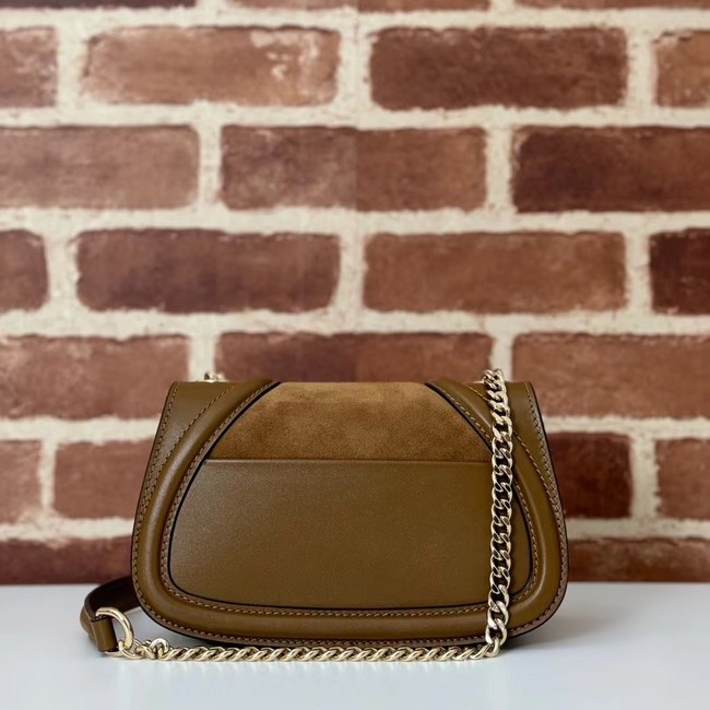 GUCCI BLONDIE SMALL SHOULDER BAG suede 815711 brown