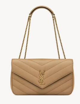 SAINT LAURENT LOULOU MEDIUM IN MATELASSE LAMBSKIN 801439 NATURAL TAN