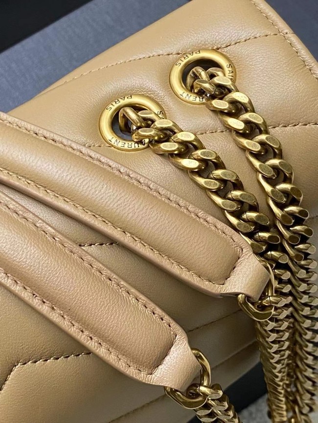 SAINT LAURENT LOULOU SMALL IN MATELASSE LAMBSKIN 801437 NATURAL TAN