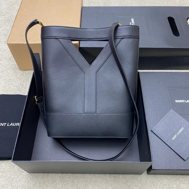 SAINT LAURENT Y SMALL BUCKET IN LEATHER 808224 BLACK