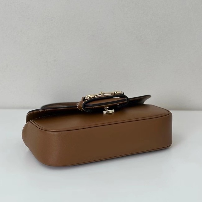 GUCCI HORSEBIT 1955 SOFT SMALL TOP HANDLE BAG 815206  brown