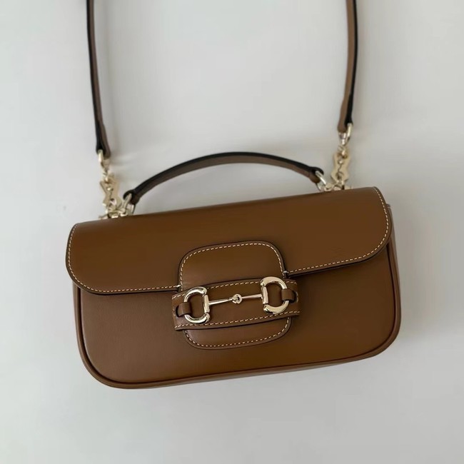 GUCCI HORSEBIT 1955 SOFT SMALL TOP HANDLE BAG 815206  brown