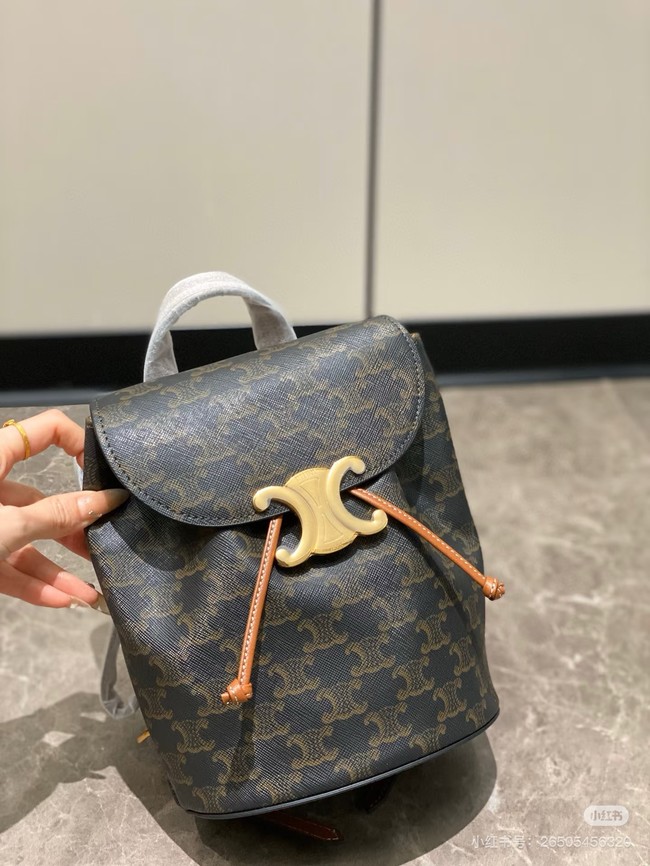 Celine BACKPACK CELINE BONNIE IN TRIOMPHE CANVAS AND LAMBSKIN 118703 TAN