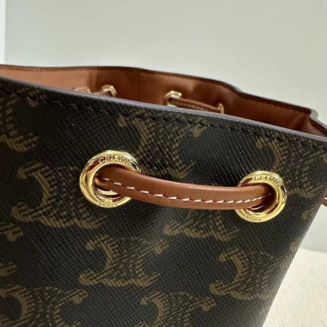 Celine BACKPACK CELINE BONNIE IN TRIOMPHE CANVAS AND LAMBSKIN 118703 TAN