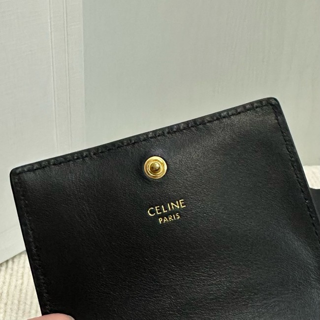 Celine TRIOMPHE BUSINESS CARD HOLDER IN SMOOTH CALFSKIN 10M122 black