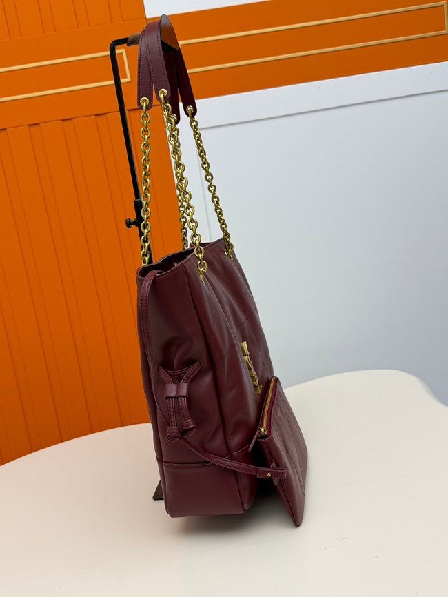 SAINT LAURENT JAMIE SHOPPING SMALL IN LAMBSKIN 833948 ROUGE CABERNET