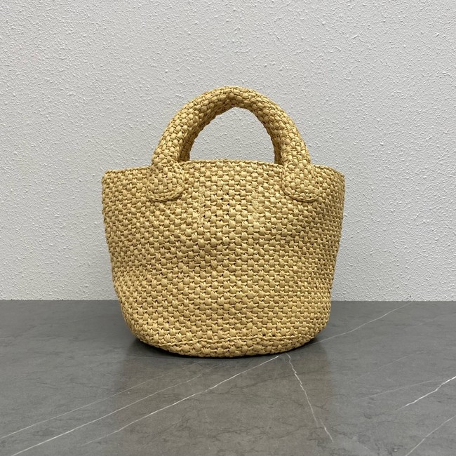 Celine TEEN NINO BAG IN RAFFIA WITH TRIOMPHE EMBROIDERIES 116388 NATURAL & TAN