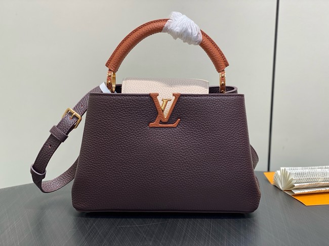 Louis Vuitton Capucines BB M12345 Chocolate & Quartz & Tan