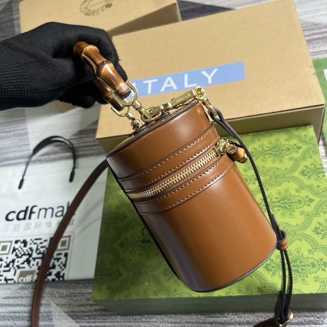 GUCCI MINI VANITY BAG WITH BAMBOO HANDLE 760200 brown