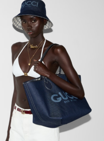 GUCCI TOTISSIMA MEDIUM REVERSIBLE TOTE 820481 Dark blue denim