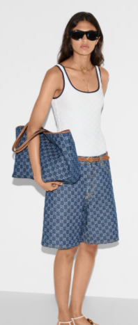 GUCCI TOTISSIMA MEDIUM TOTE BAG 820481 Blue GG denim