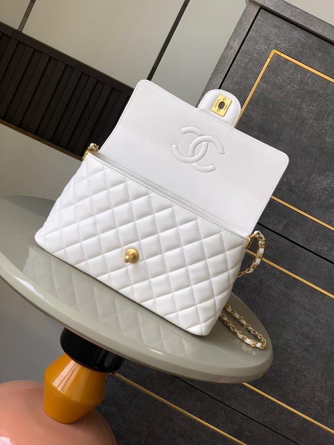 Chanel SMALL FLAP BAG WITH TOP HANDLE AS5355 white