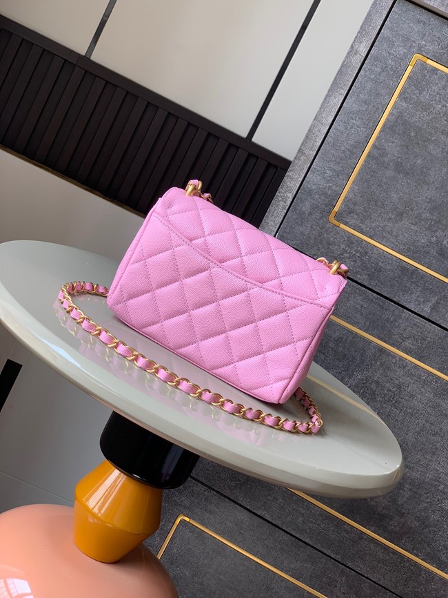 Chanel Grained Calfskin Shoulder Bag AS5329 pink