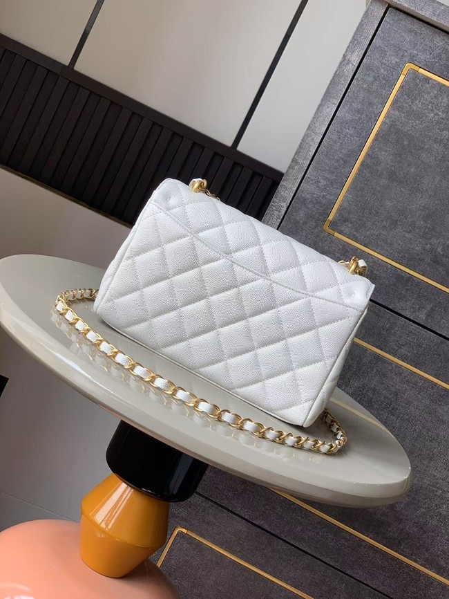 Chanel Grained Calfskin Shoulder Bag AS5330 white