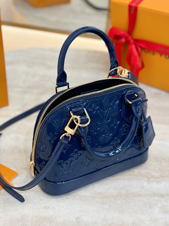Louis Vuitton Monogram Vernis Alma BB Tote Bag M91606 BLUE